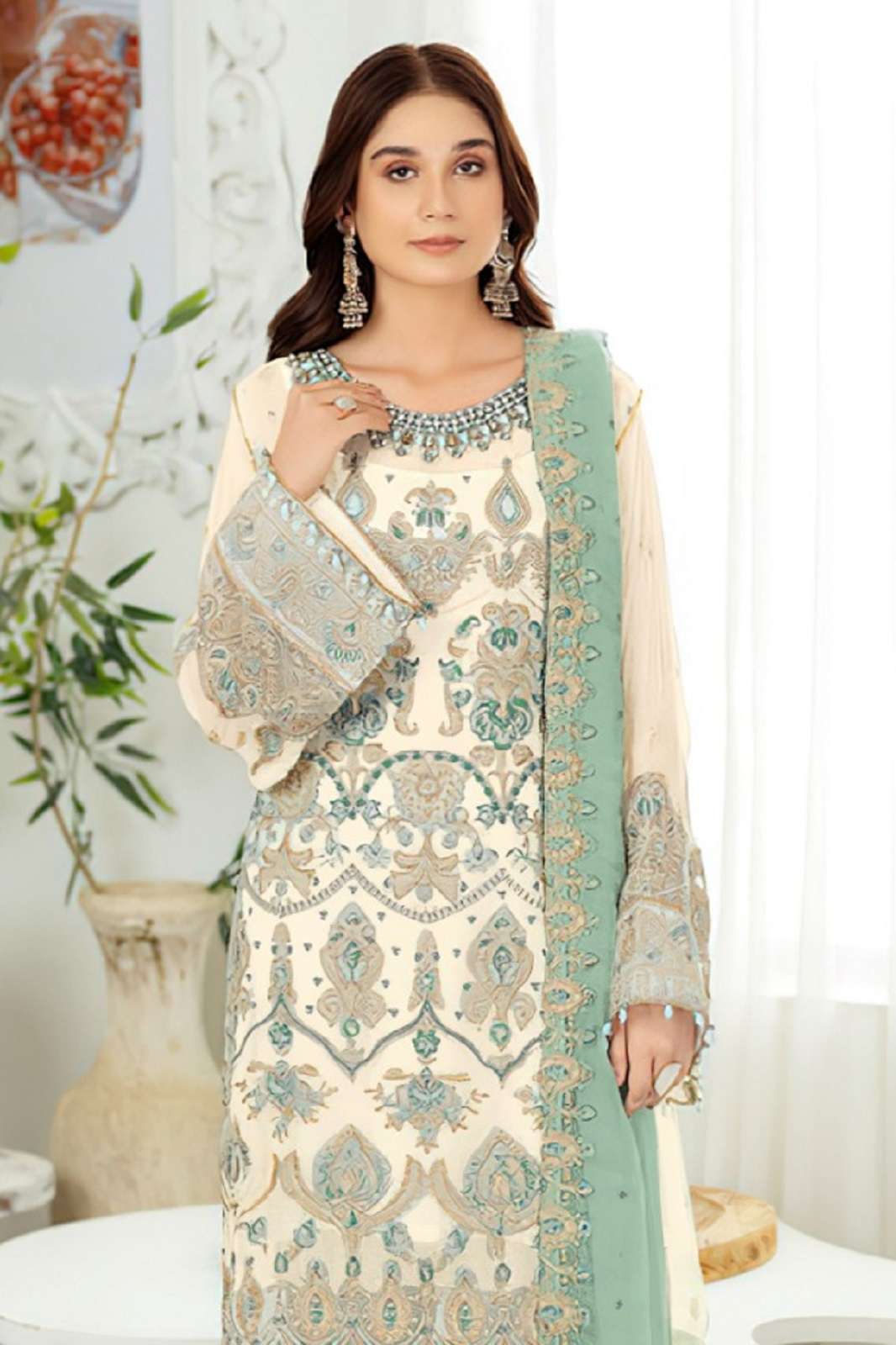 Simple Salvar ZAHA 10226 SEMI STICHED PAKISTANI SALWAR SUITS