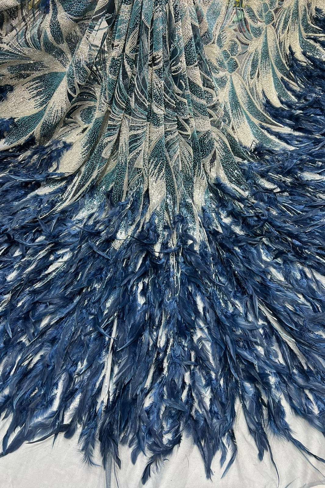 Shri Balaji Emporium A63 Japanese Cutdana & Duck Feather Designer Fabric