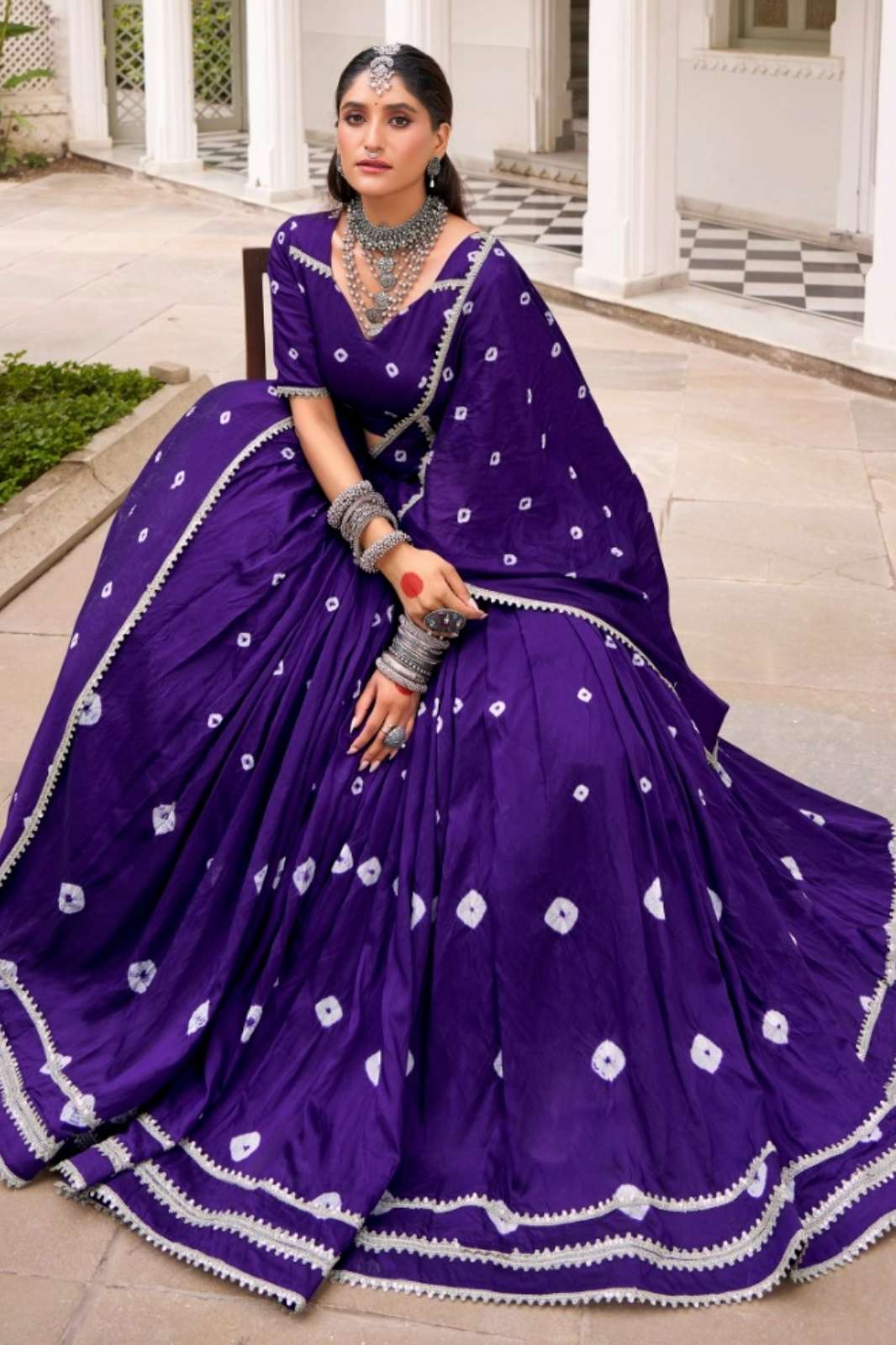 Crazy Cloths ROOP Chanderi Bandhani Lehenga Choli for Garba