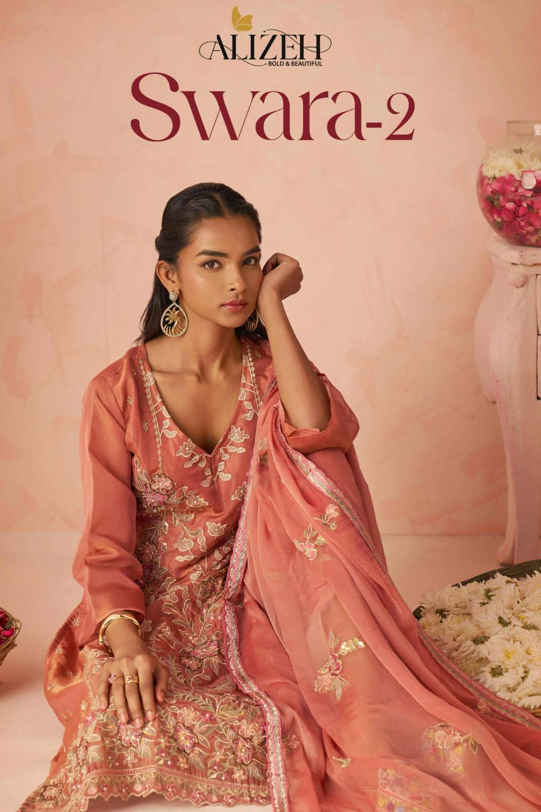 Alizeh SWARA 2 Ready to Wear Fancy Silk Suit with Embroidery Work