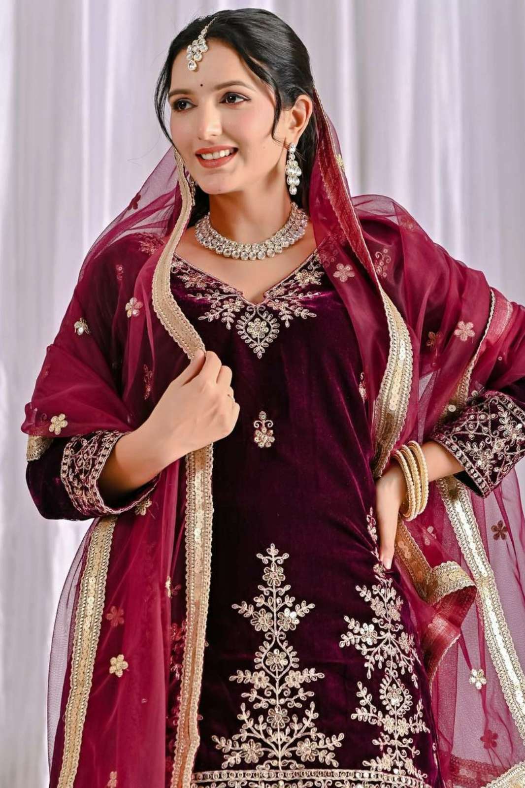 Shri Balaji Emporium DV 25065 Pure Heavy Viscous Velvet Sharara Suit