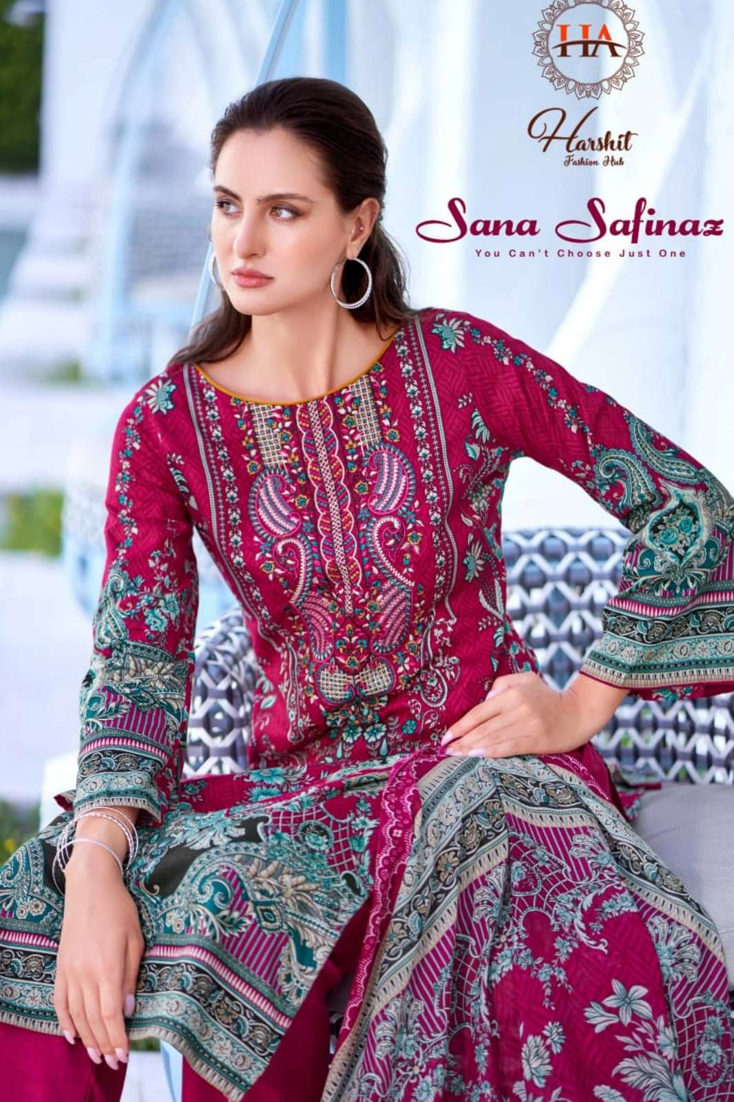Alok Suit SANA SAFINAZ Pure Cambric Cotton Suit with Embroidery Work