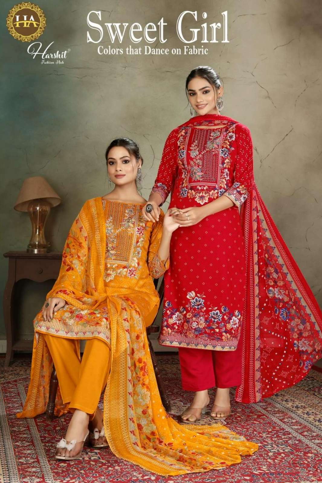 Alok Suits SWEET GIRL Premium Jaam Print & Embroidered Pakistani Suit