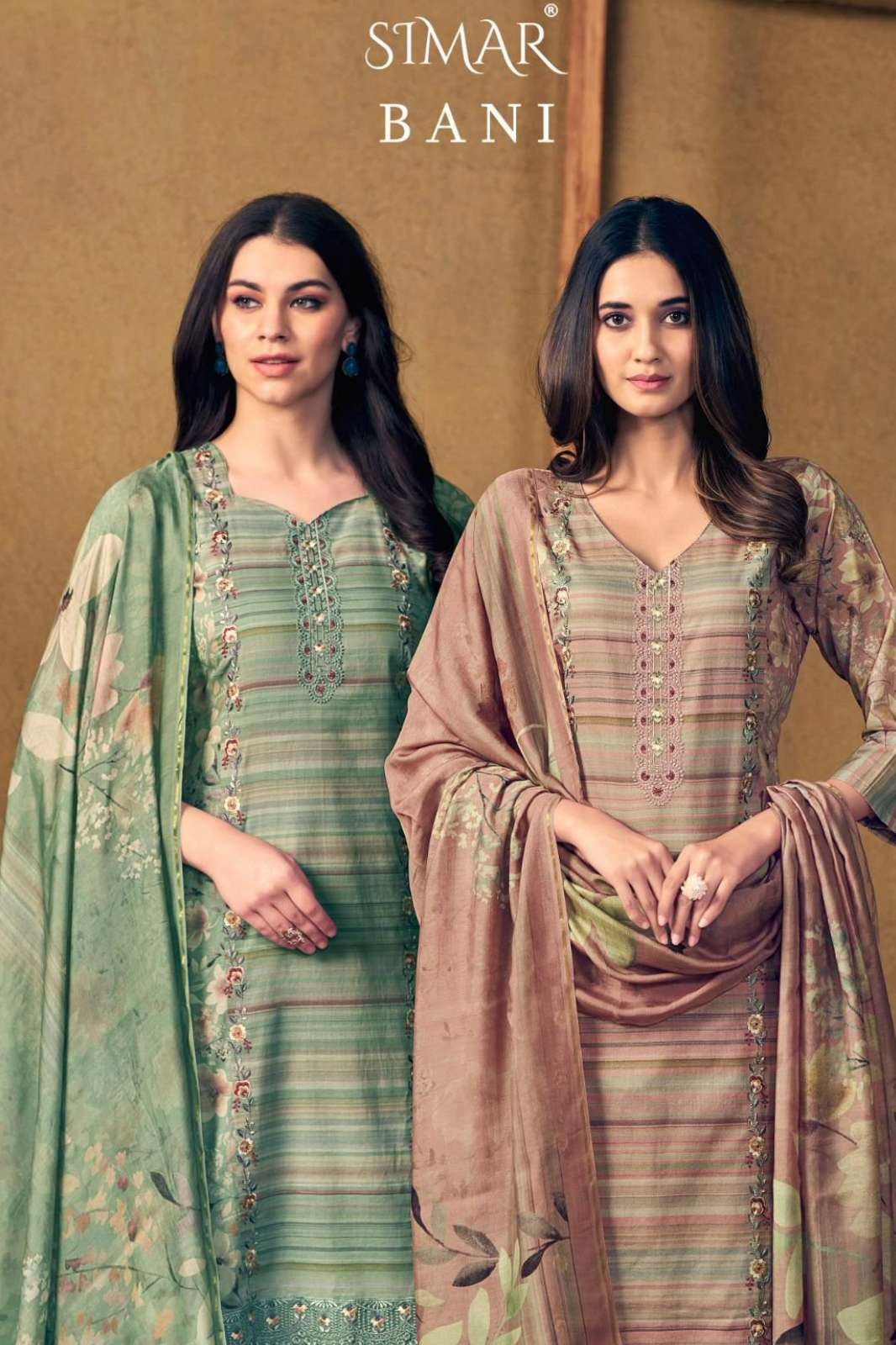 SIMAR BANI Pure Visoce Organza Digital Print & Embroidery Work Suit 