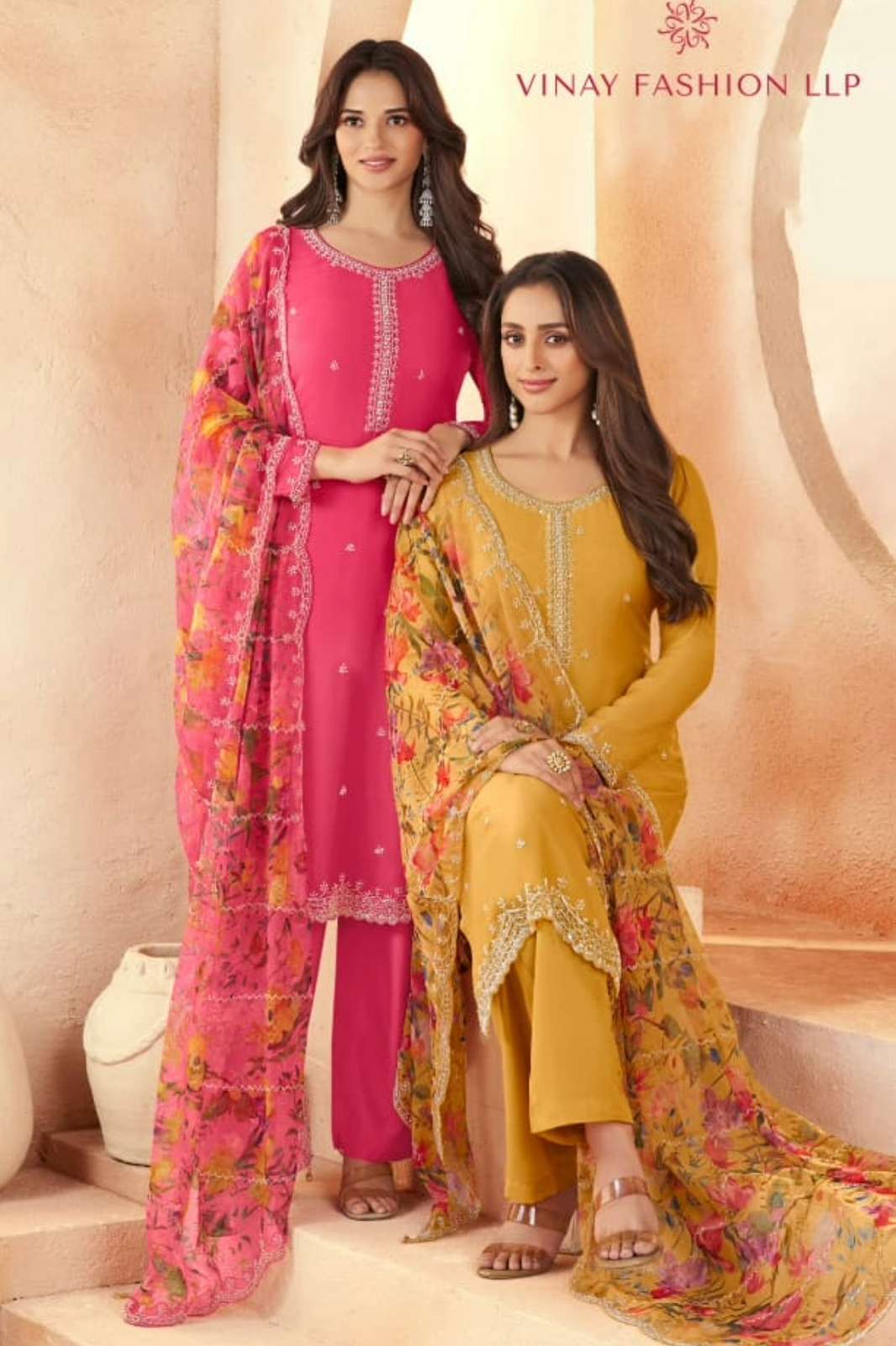 Vinay KULEESH ANMOL Organza Chiffon Hand Embroidered Suit 