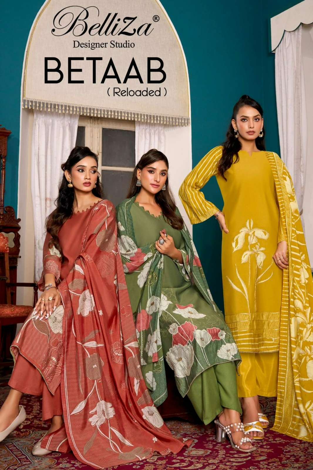 Belliza BETAAB RELOADED 100% Pure Modal Viscose Muslin Foil Printed Pakistani Suit