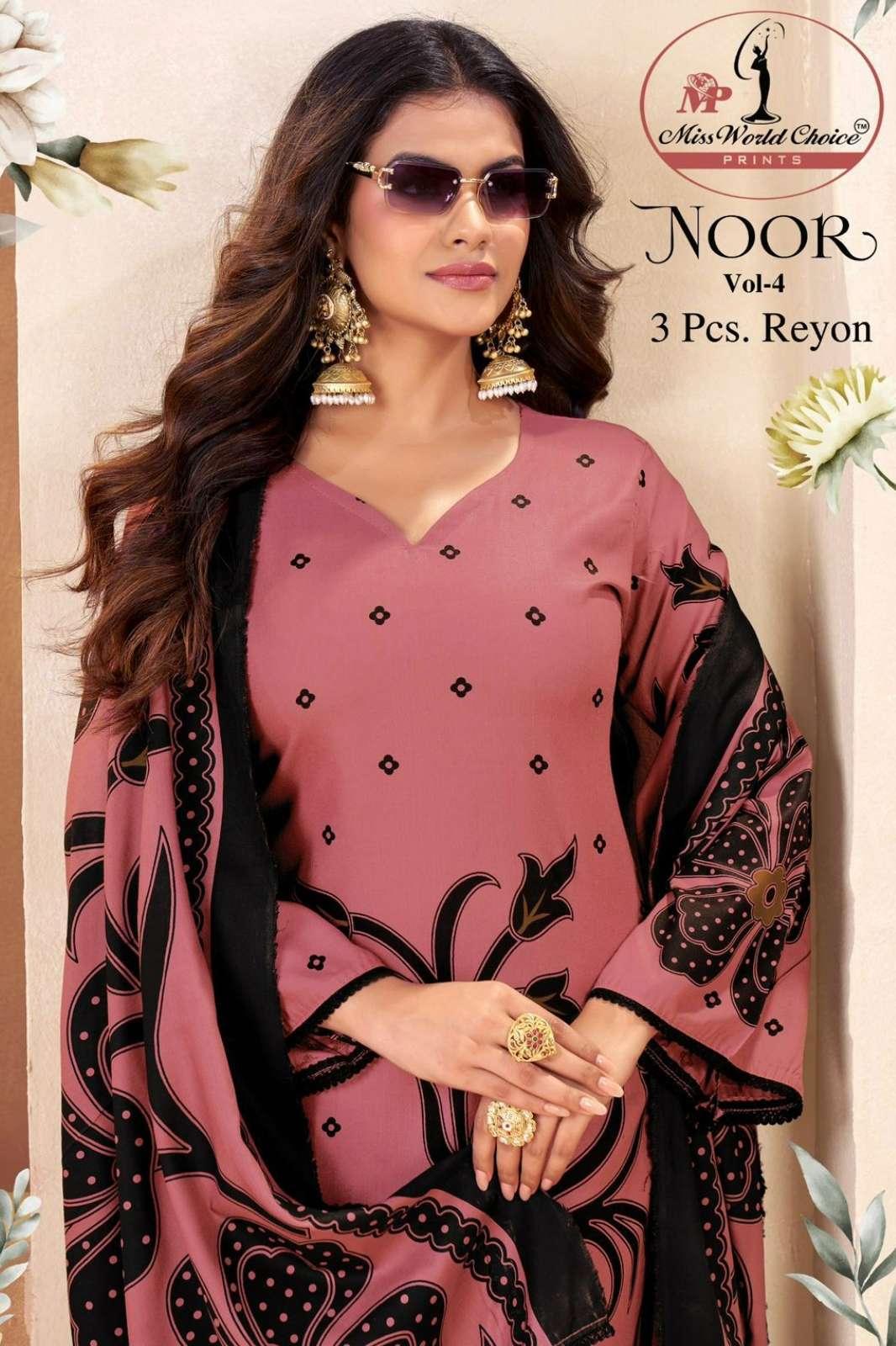 MISS WORLD CHOICE NOOR VOL 4 Beautiful Printed Rayon Pakistani Suit 
