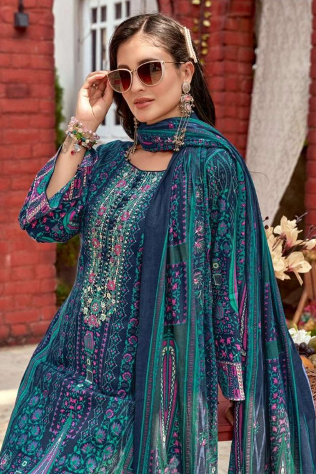 PAKIZA PRINTS FARMAISH VOL 8 JAM SATIN KASHMIRI EMBROIDERED SUIT 