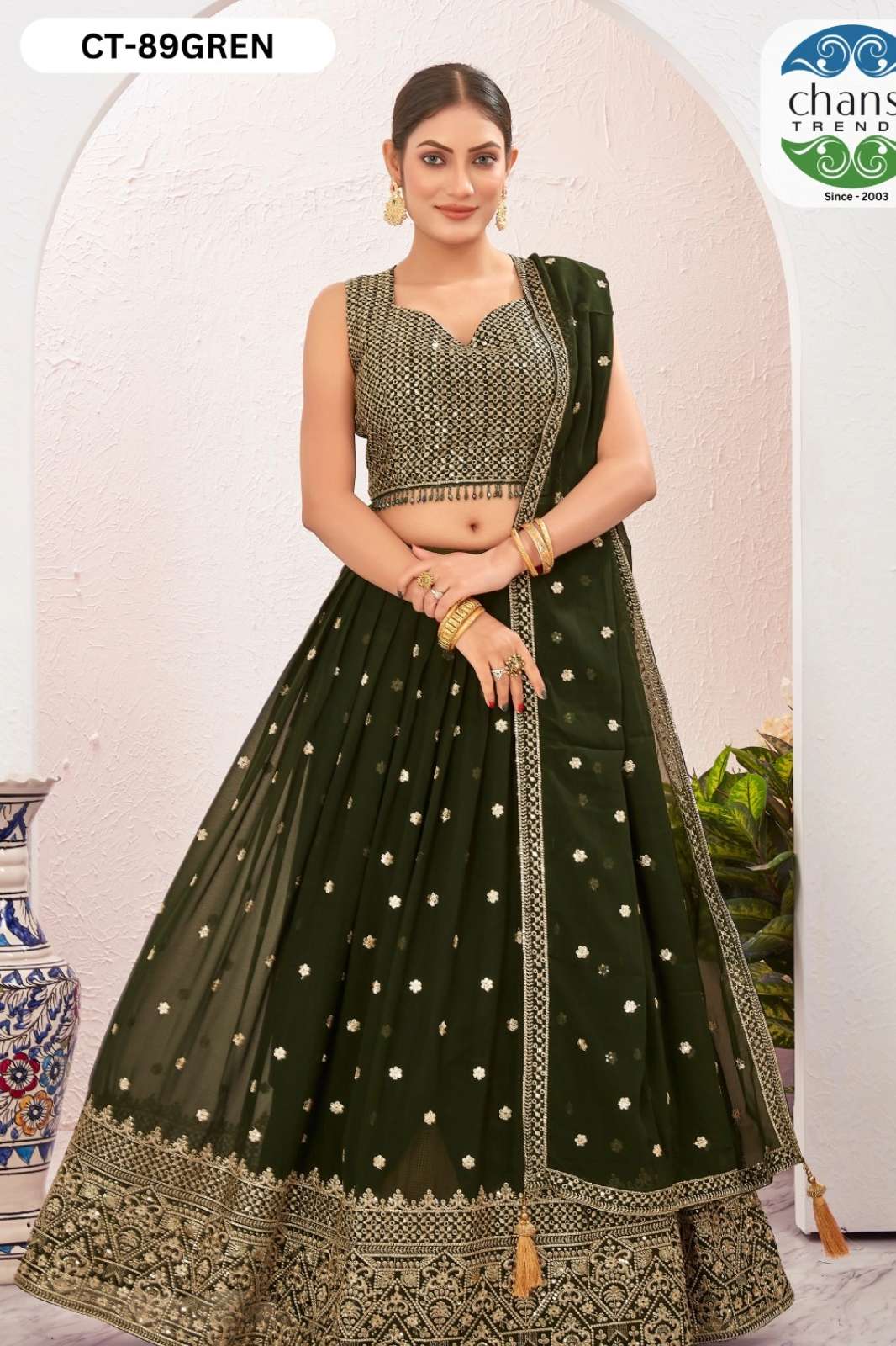 SHRI BALAJI PRESENTS CT 89 EMBROIDERED GEORGETTE PART WEAR LEHENGA 