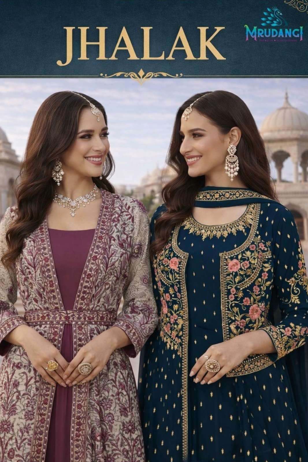 SHRI BALAJI PRESENTS MRUDANGI JHALAK PREMIUM CHINON SILK EMBROIDERED PARTY WEAR GOWN 