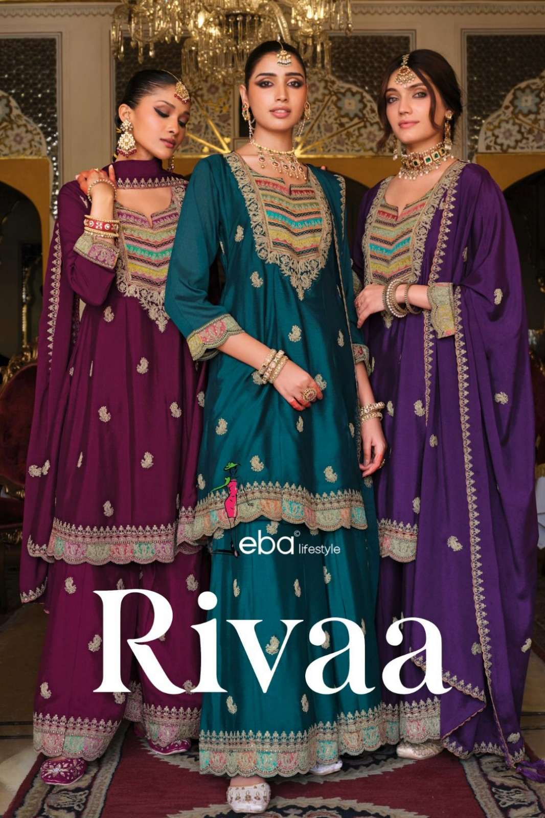 Eba Rivaa Ready to Wear Chinon Embroidery work Salwar Suit
