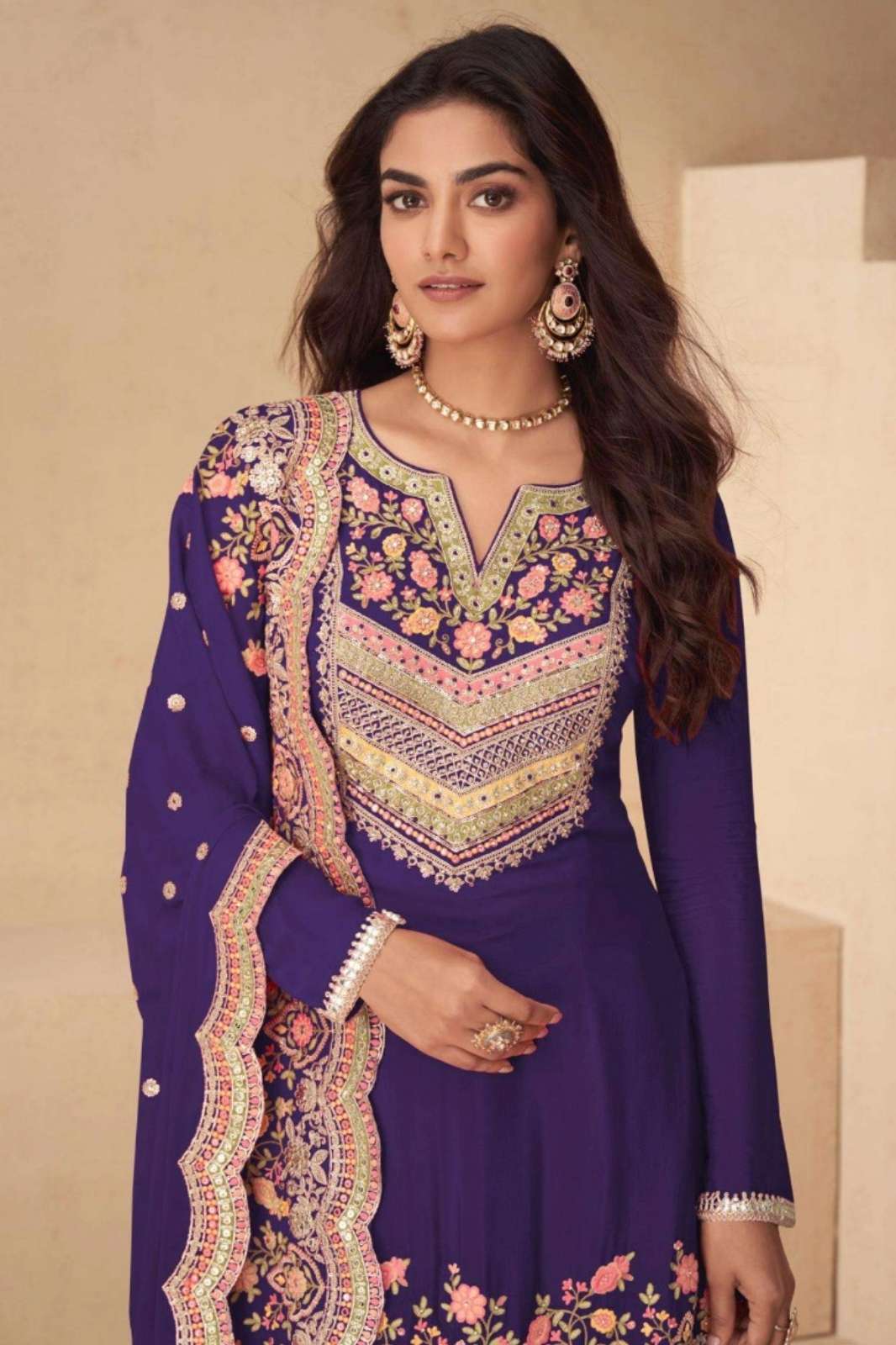Gulkayra ARCHANA Ready to Wear Embroidery Work Real Chinon Suit