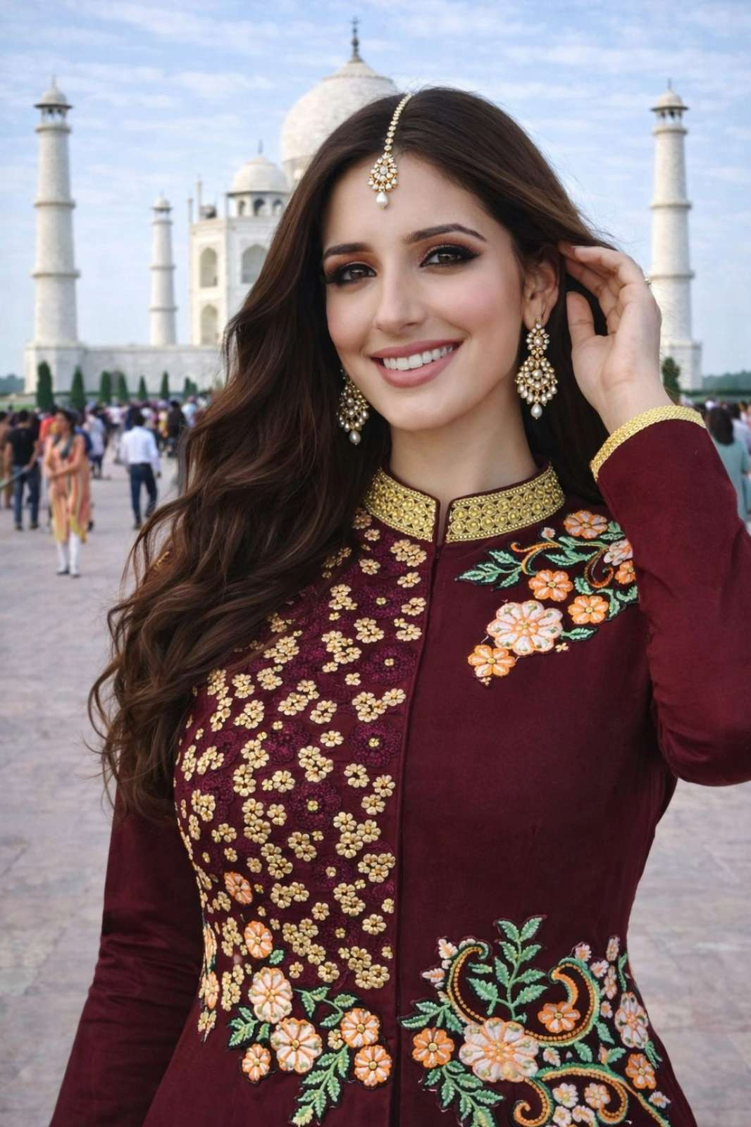 MRUNDANGI  VRITIKA 816 SERIES PREMIUM GEROGETTE EMBROIDERED TOP WITH EMBROIDERED PLAZZO AND DUPATTA