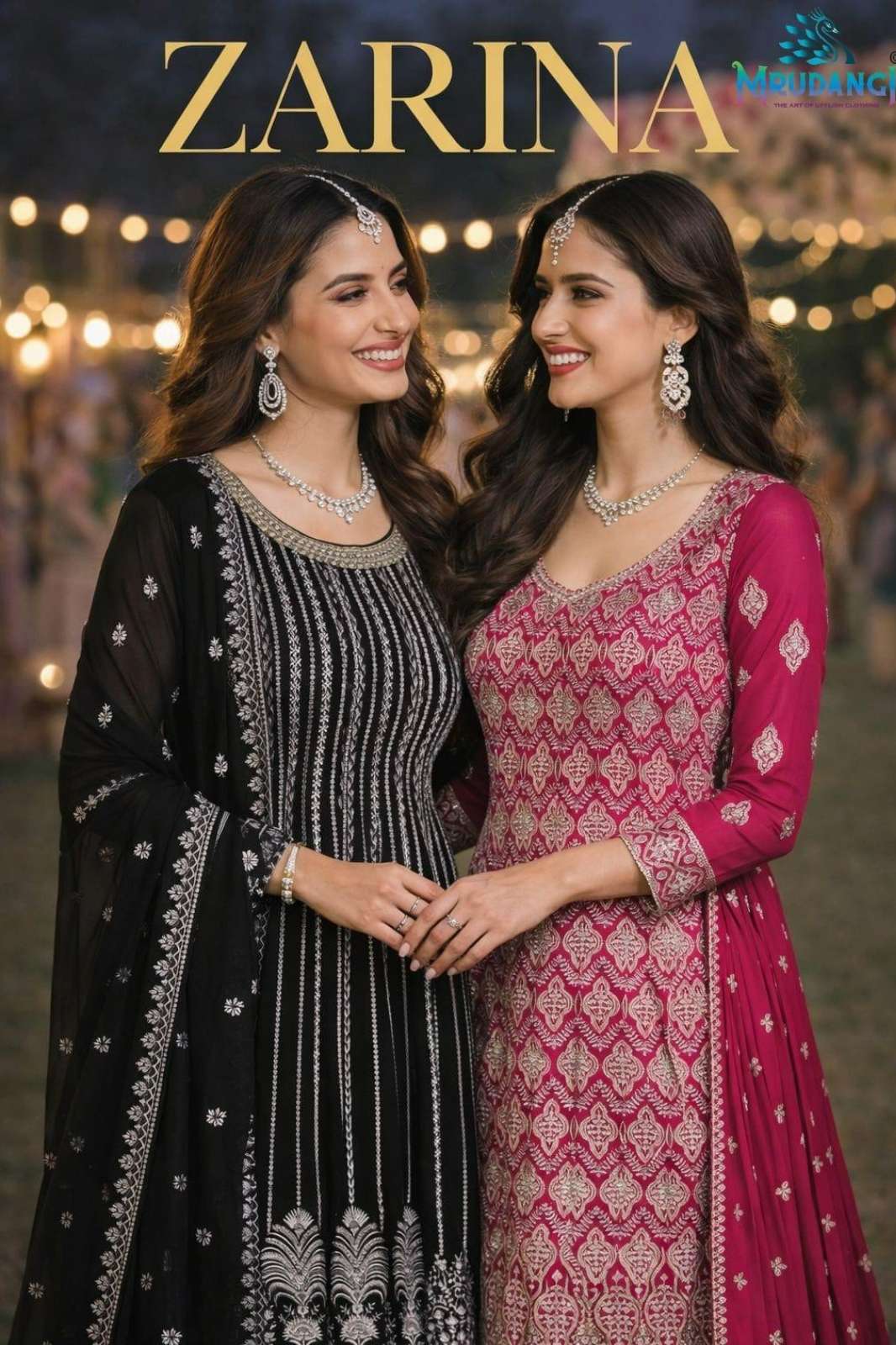 MRUNDANGI ZARINA PREMIUM GEROGETTE EMBROIDERED TOP WITH EMBROIDERED PLAZZO AND DUPATTA