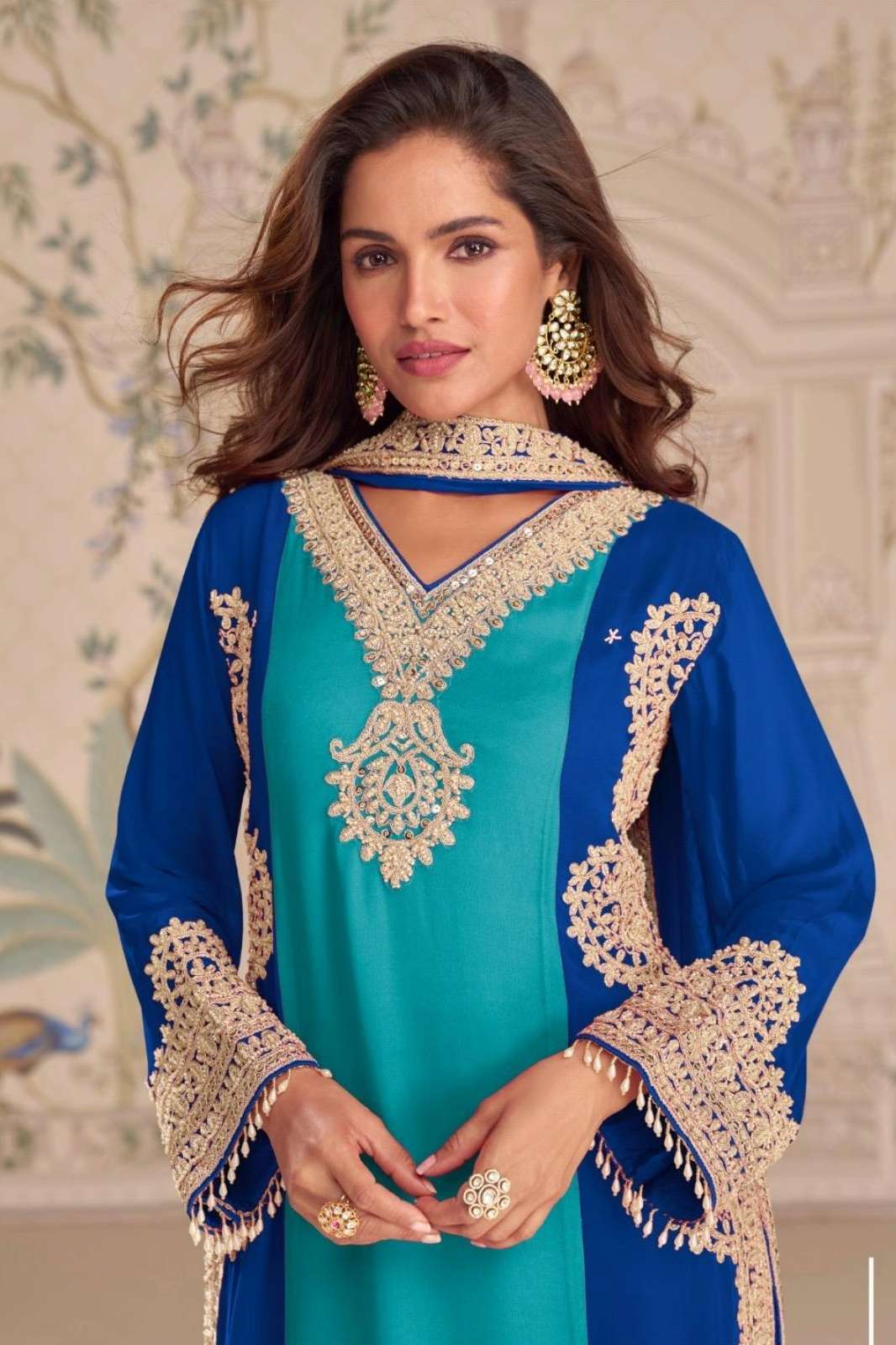 SAYURI KUMKUM READY TO WEAR PREMIUM REAL GEORGETTE EMBROIDERED BEADS  SUIT