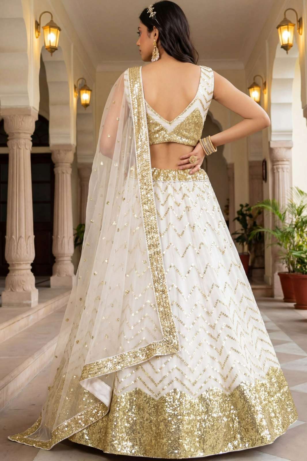 Shri Balaji Emporium 2971 Heavy Net Embroidered sequence and zari work lehenga 