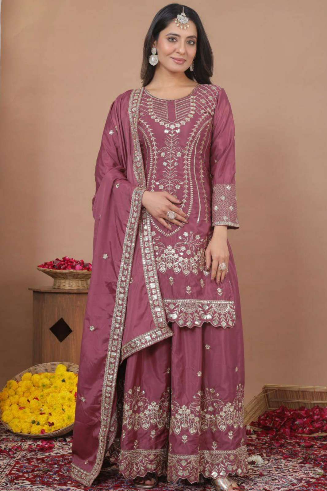 Shri Balaji Emporium DV 25423 Crepe Silk With Embroidery Work Ready to wear Muslim Suit