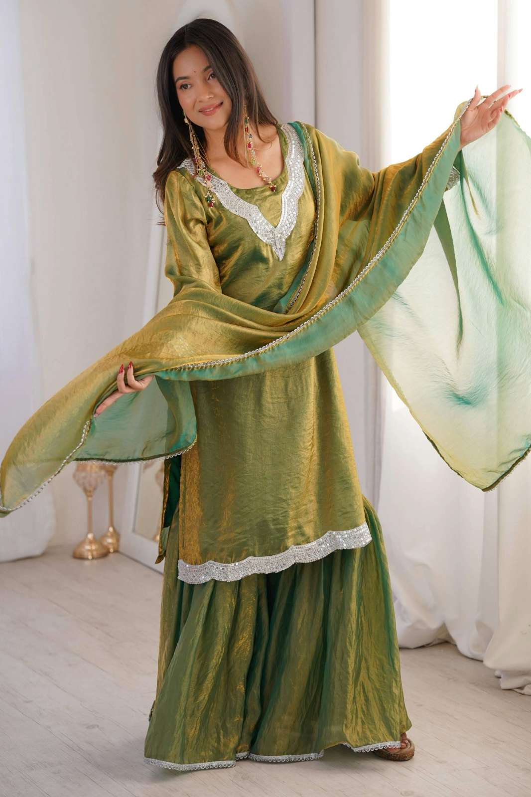 SHRI BALAJI PRESENTS FGS 44 FENDI FABRIC SHARARA SUIT SET FOR THIS EID 