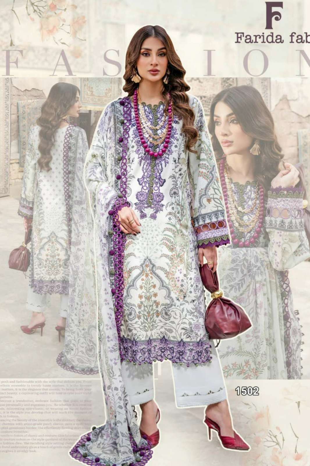 JADE CRIMSONS VOL 15 LAWN COTTON PRINTED DRESS MATERIALS