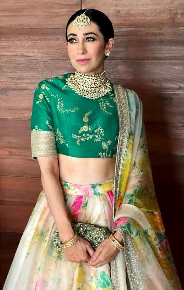 Buy Karishma Tanna Pink Bollywood Net Lehenga With Raw Silk Choli Online -  DMV9860 | Andaaz Fashion