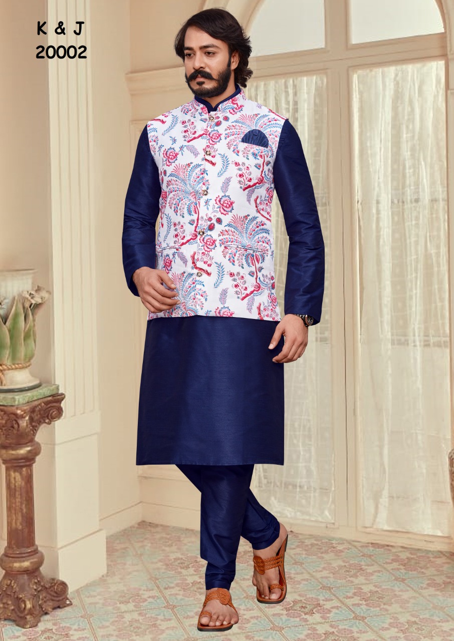 Kurta pajama with online printed koti