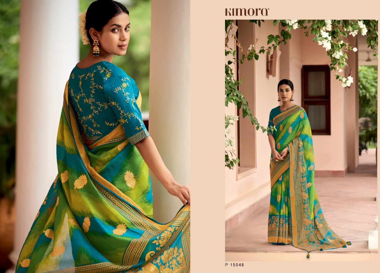 Buy Kimora Sindhuri Parnika Pure Dola Silk Saree With Embroidery Work  Wholesale Catalog - Eclothing