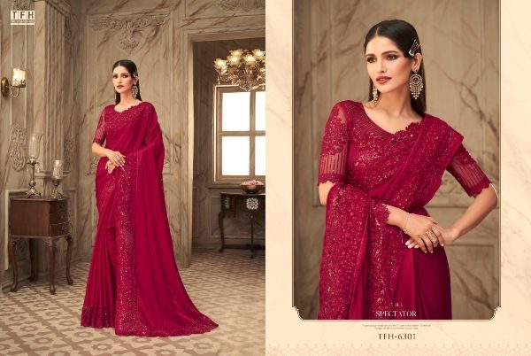 Tfh Presents Saffron Story 2nd Edition 6301 To 6316 Series Designer Indian  Women Party Wear Saree Collecion At Wholesale Price