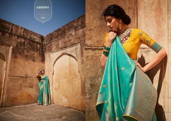 Kimora Presents Meera Vol 05 P15081 To P15091 Series Indian Women  Traditional Party Wear Saree Collection At Wholesale Price