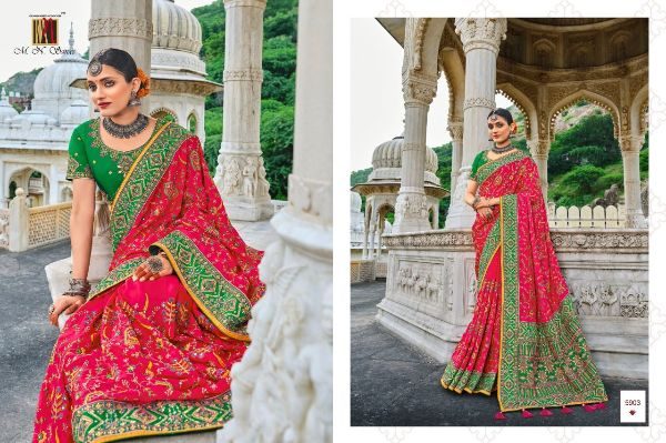 Buy Reception Wear Mahendi Kachhi Work Banarasi Silk Saree Online From  Surat Wholesale Shop.
