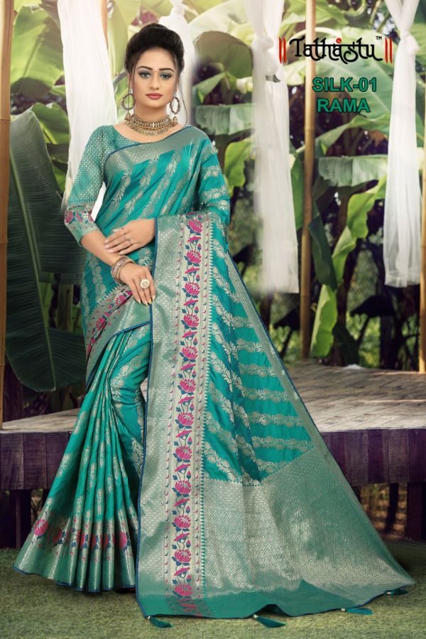 Tathastu Presents Dno 01-05 Series Deisgner Indian Women Traditional Party  Wear Silk Saree At Wholesale Price