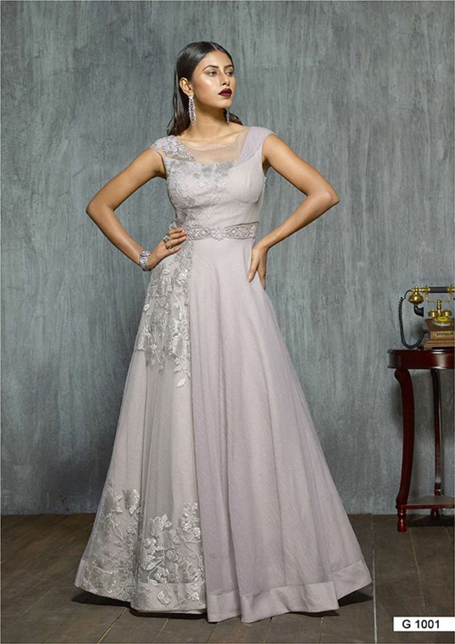 Soft Premium Net Wedding wear Gown in Magenta Color with Embroidery-hancorp34.com.vn