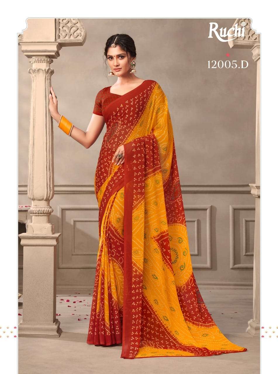 Buy Fancy Designer Bandhani Saree with Designer Print Blouse. at Amazon.in