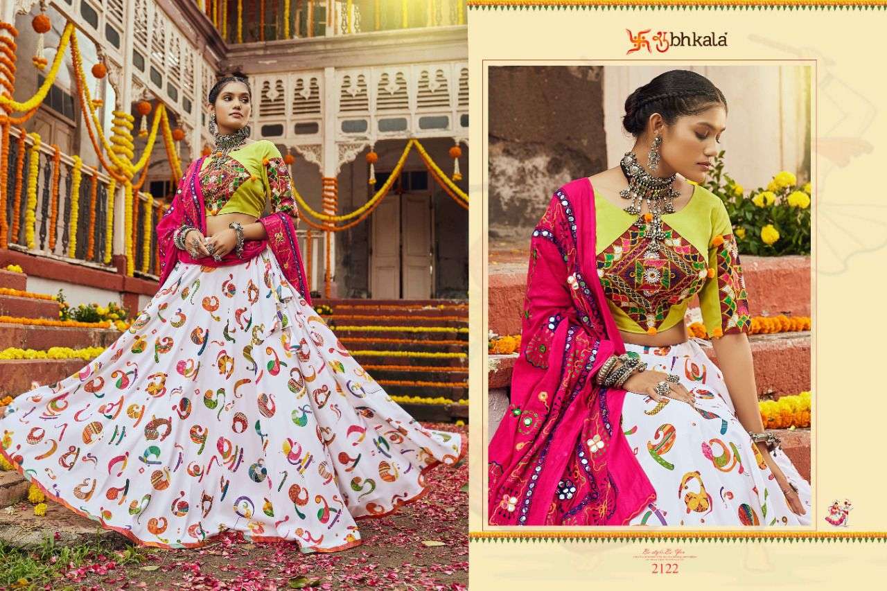 Yellow print gujarati garba navratri lehenga chaniya choli – Sulbha Fashions