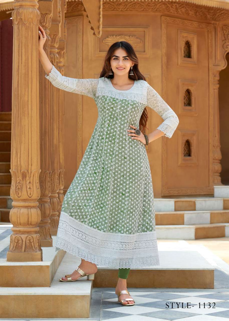 Georgette on sale anarkali kurtis