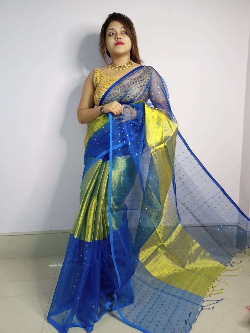 Buy Latest Organza Silk Sarees Online | Singhania's