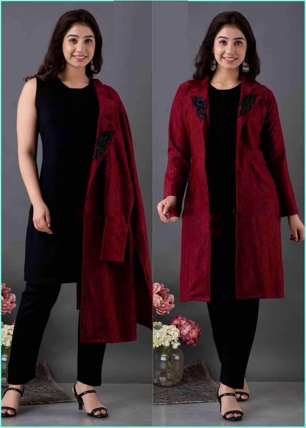 Net Shrug Jacket Kurti Pant Set at Rs 512/piece | Kurti Pant Set in Jaipur  | ID: 2849572593048