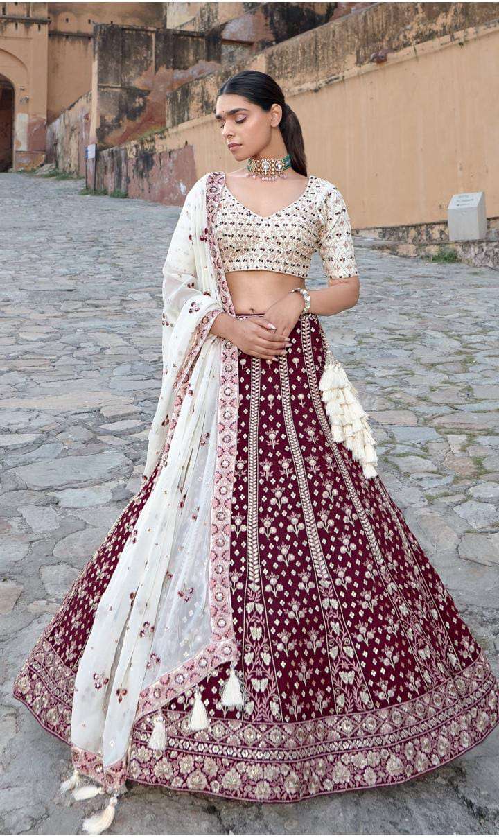 Wedding BRIDAL Lehenga Set Double Dupatta SIYA23YDS – ShreeFashionWear