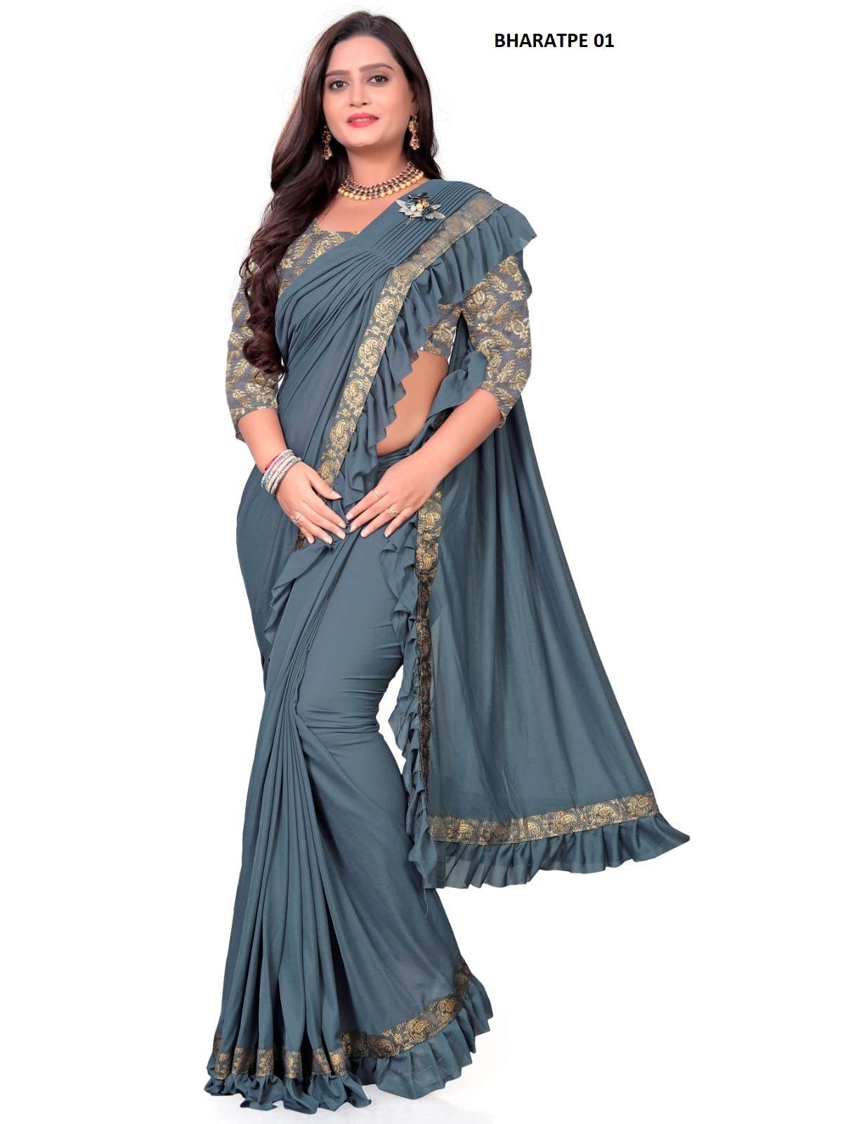 Ready-to-Wear Stretchy Saree Blouse For Women - Cotton Lycra, Fits 28-36 Inch - View #11