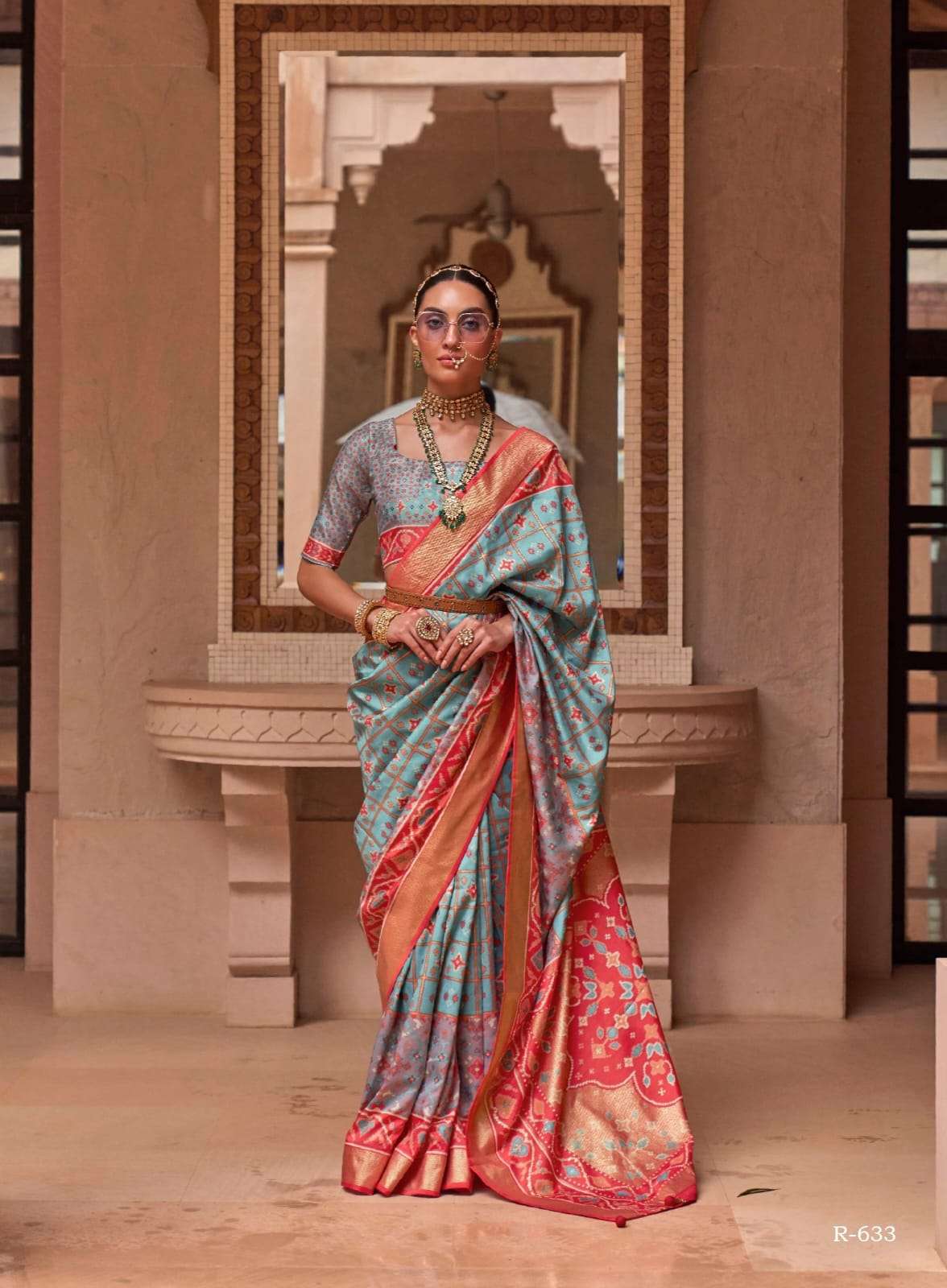 Rjs Collection Sophisticated in heavy net designer multicolor flowery  design ambrodaired work with stone party wear saree for online shopping for  women's - RJ Fashion