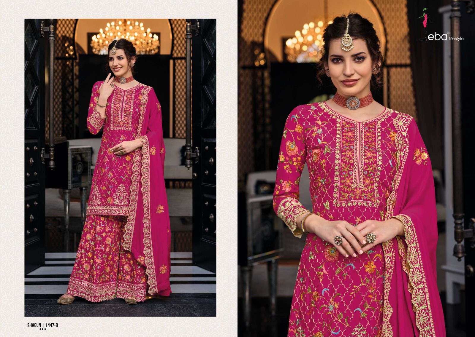 Sarara Salwar Kameez - Abito Indiano E Pakistano Per Donna - Nero Con Ricami Per Matrimoni E Feste Bollywood
