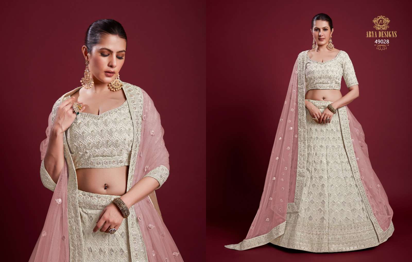 Arya Designs Poshak Vol 6 Dno 49001 49032 Series Heavy Women Georgette Net Lehenga Choli Party 2815