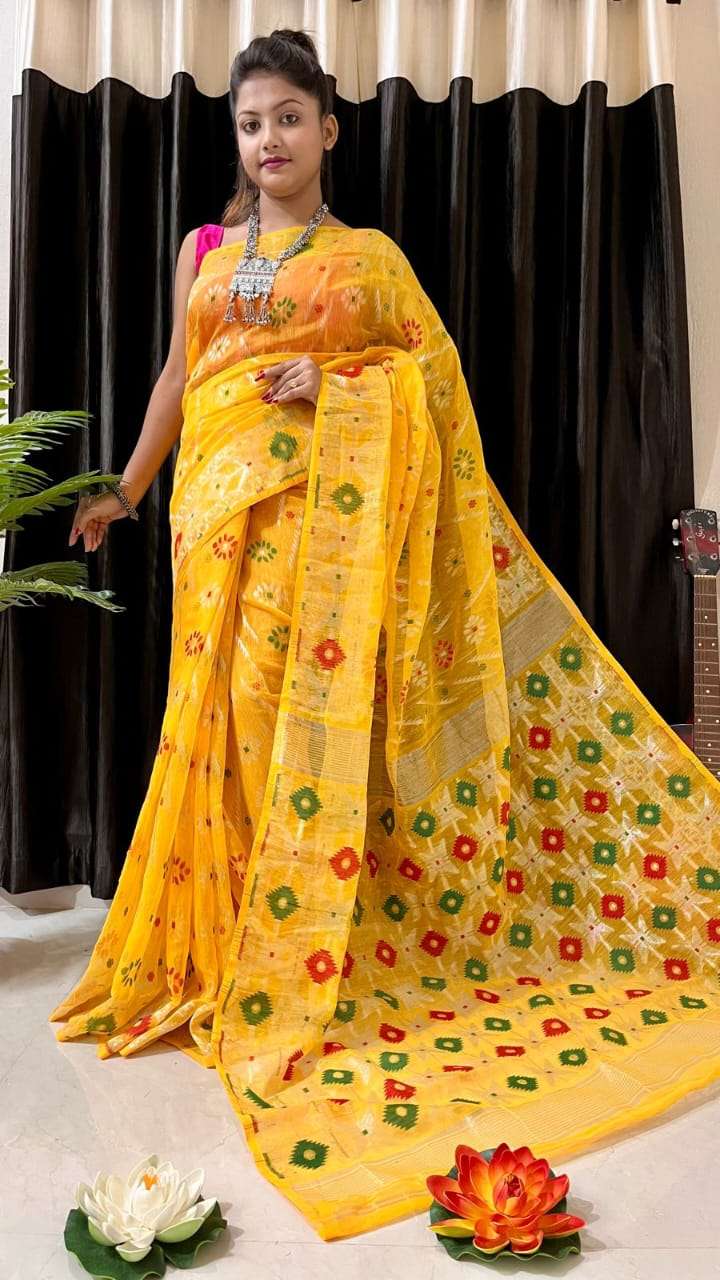 5.6 Meter Resham Designer Bangladeshi Guti Dhakai Printed Saree, Without  Blouse Piece at Rs 1100 in Ranaghat