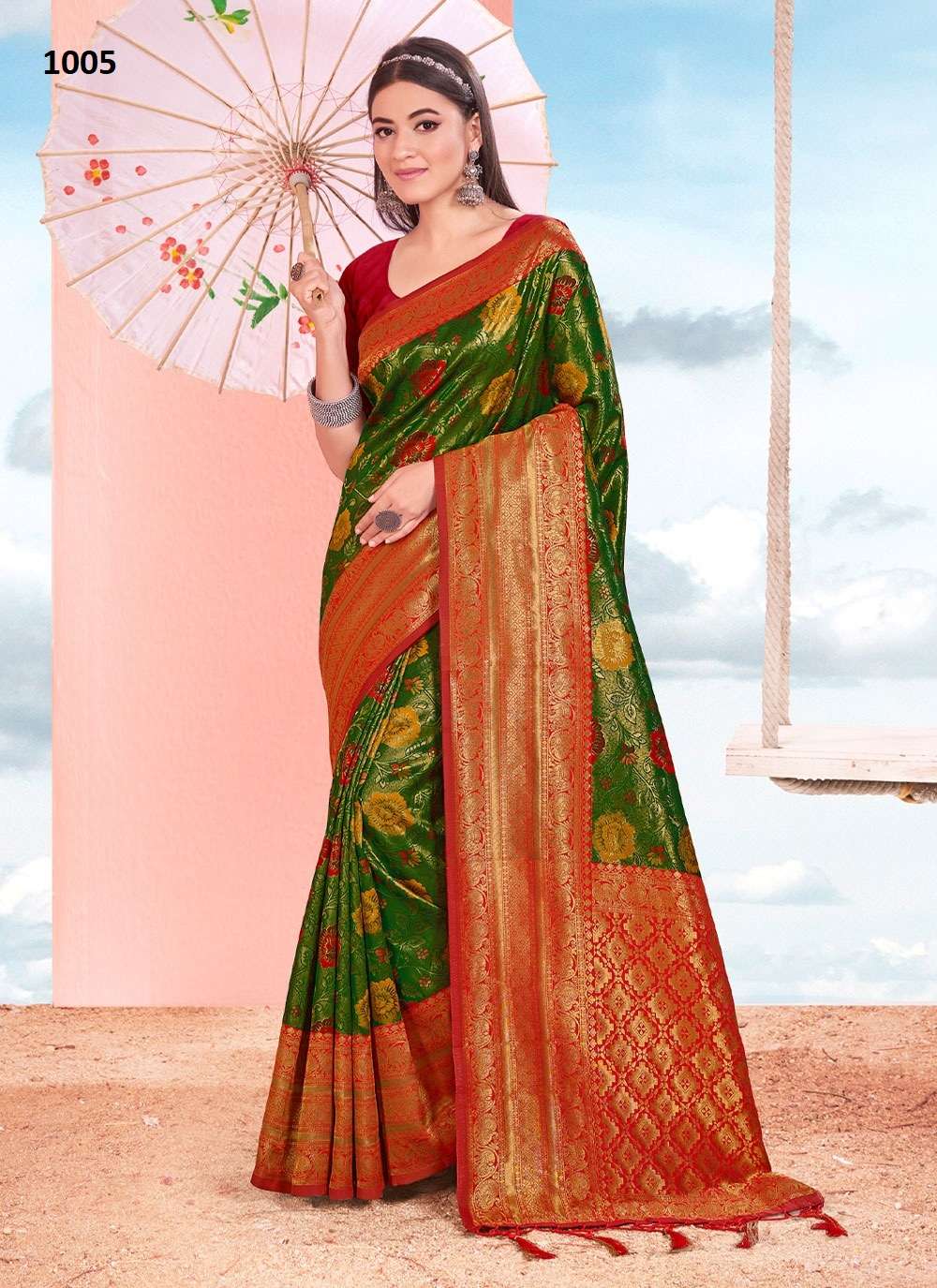 A major ritual of Karwa Chauth is that married women observing this fast  are required to dress up in extremely gorgeous Indian Sarees. Select the  best saree for this Karwa Chauth from