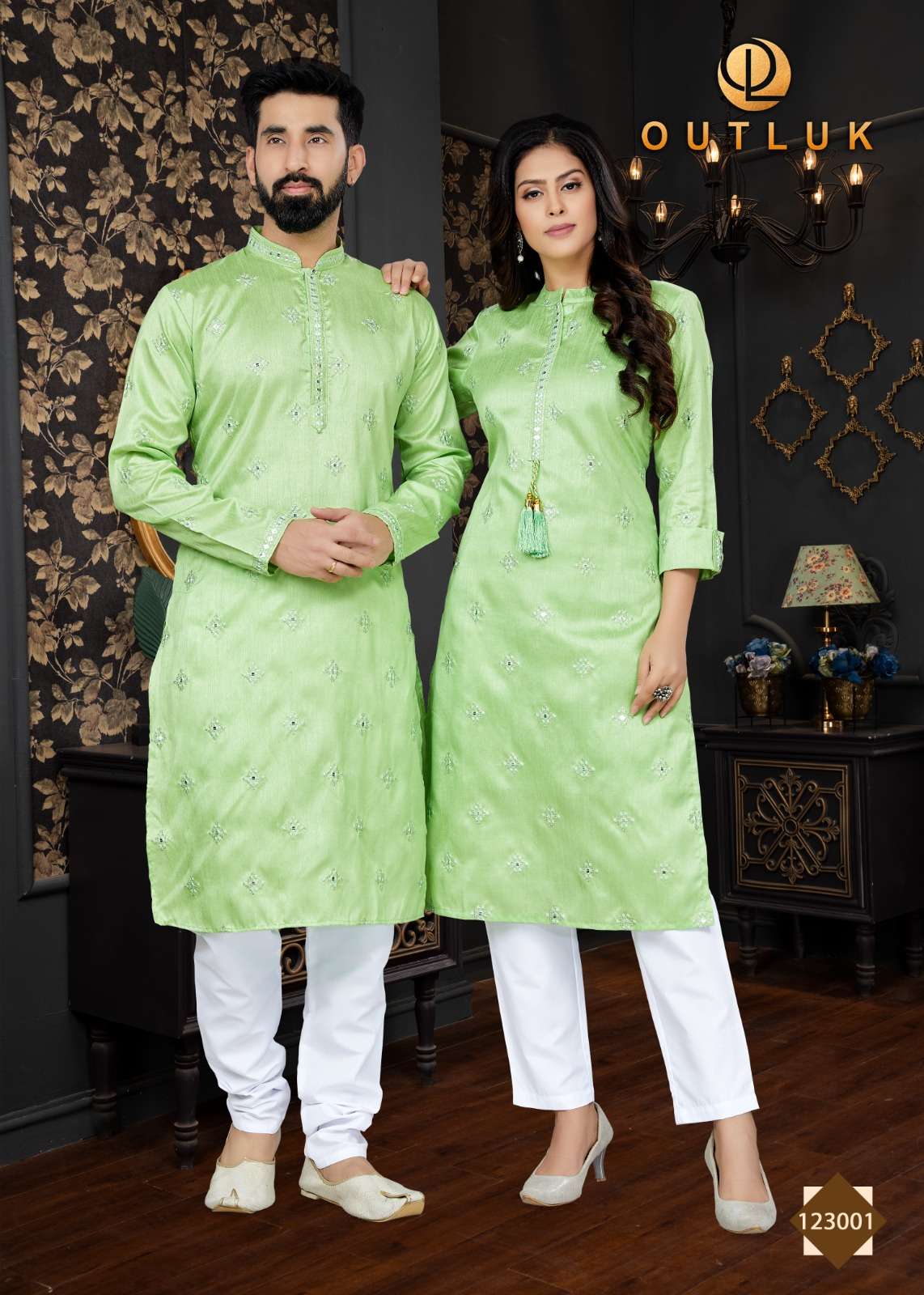 OUTLOOK VOL 123 COUPLE COMBO KURTA WITH PAJAMA KURTI WITH PANT