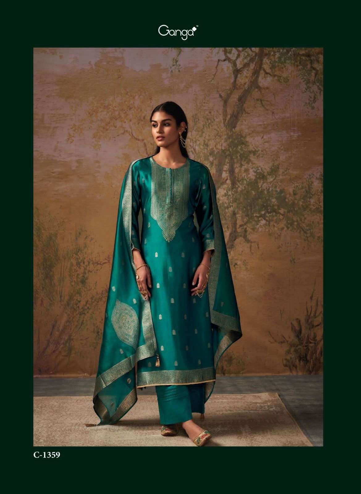 Ganga Fashions Ishani Premium Cotton Silk Suit S1827