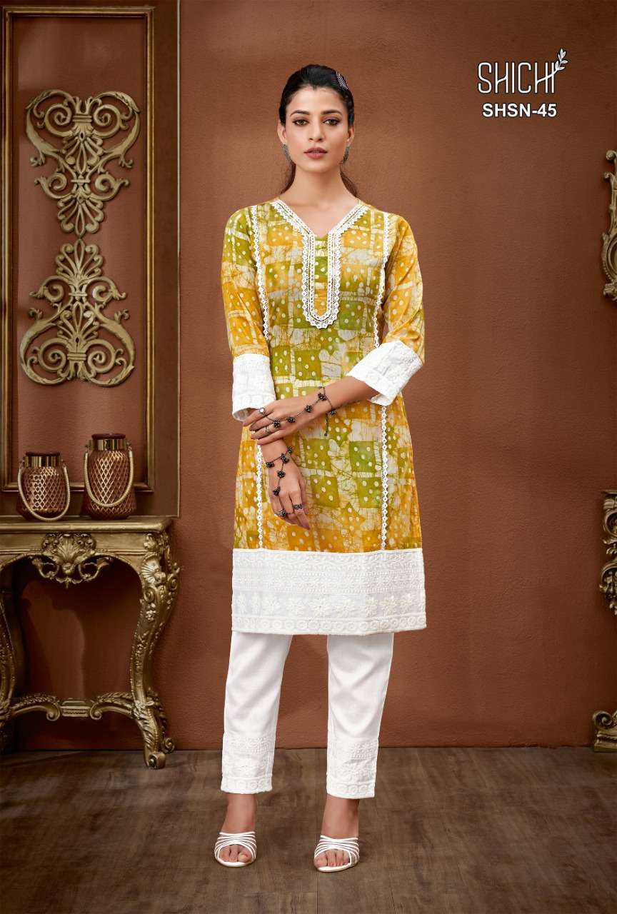 Poly Cotton Long Traditional Design Kurti w/ Lace Work - S #32053 | Buy  Online @ DesiClik.com, USA