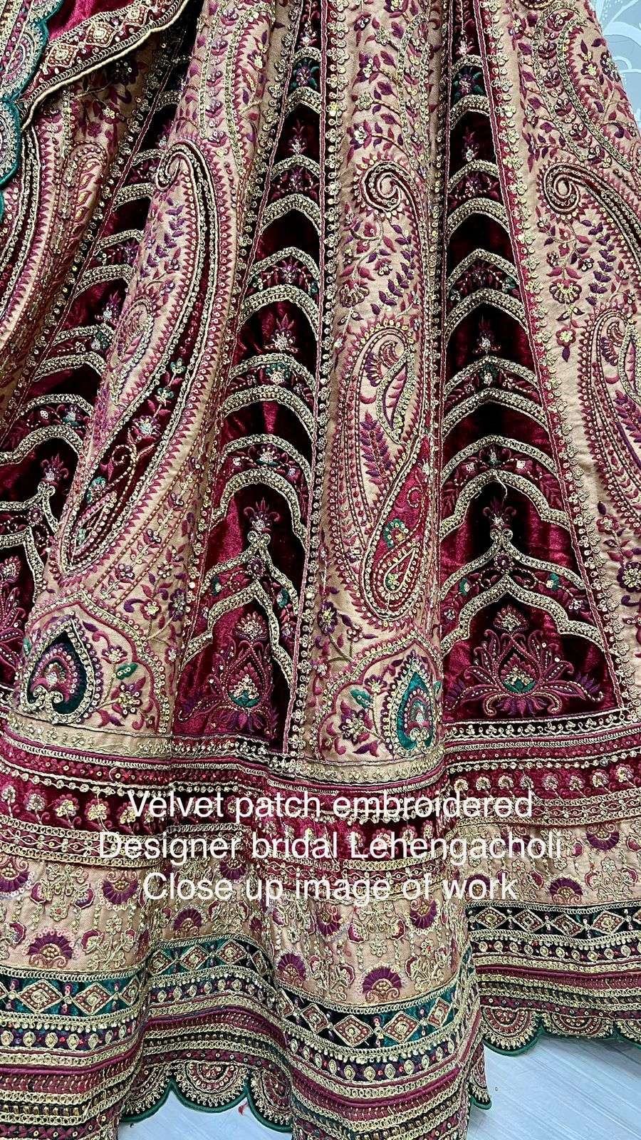 Burgundy Embroidered Bridal Lehenga Set With 2 Dupattas Design by Dolly J  at Pernia's Pop Up Shop 2024