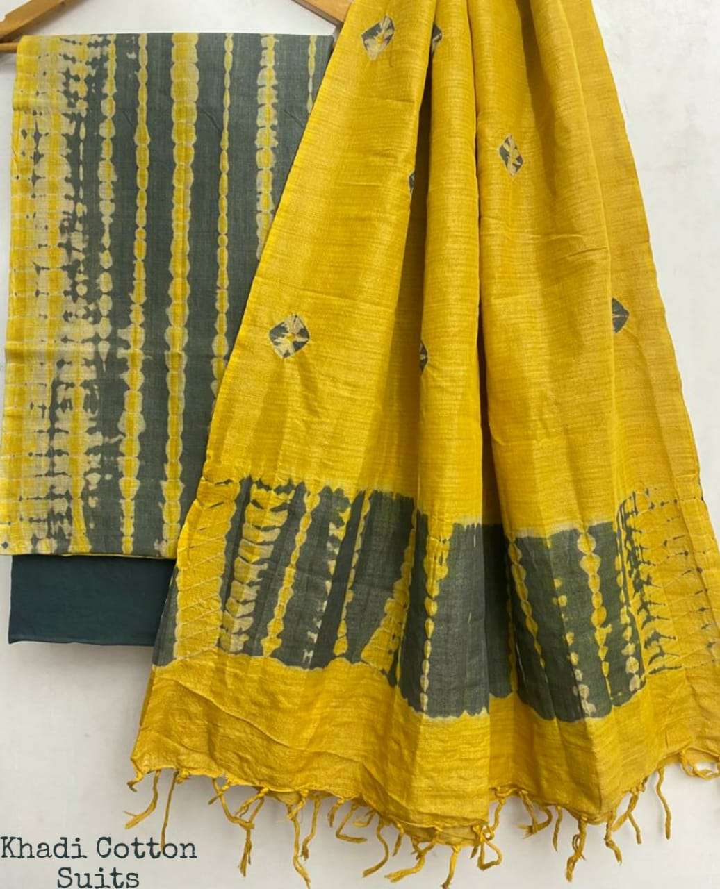 Khadi Silk Embroidery Buttons Dress Material – MAMTA FOMRA