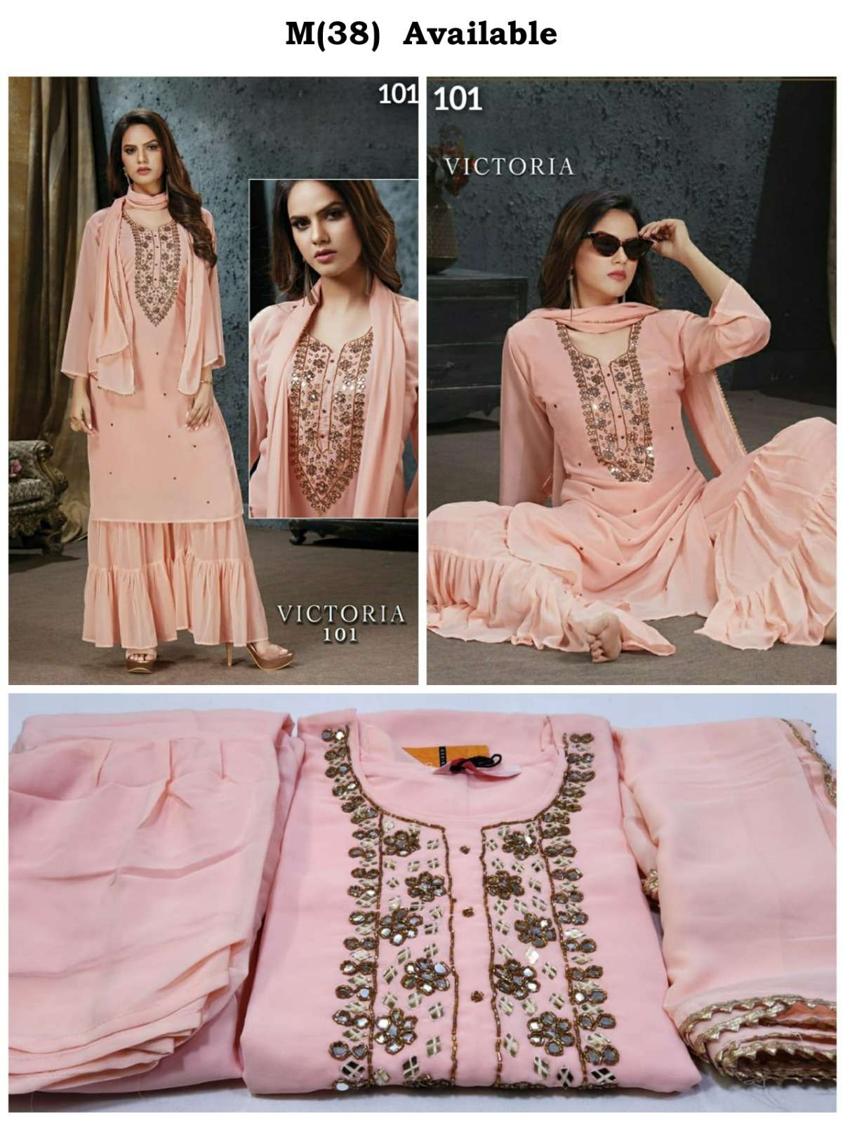 Beautiful Sharara With Golden Work PC1146 main image 1