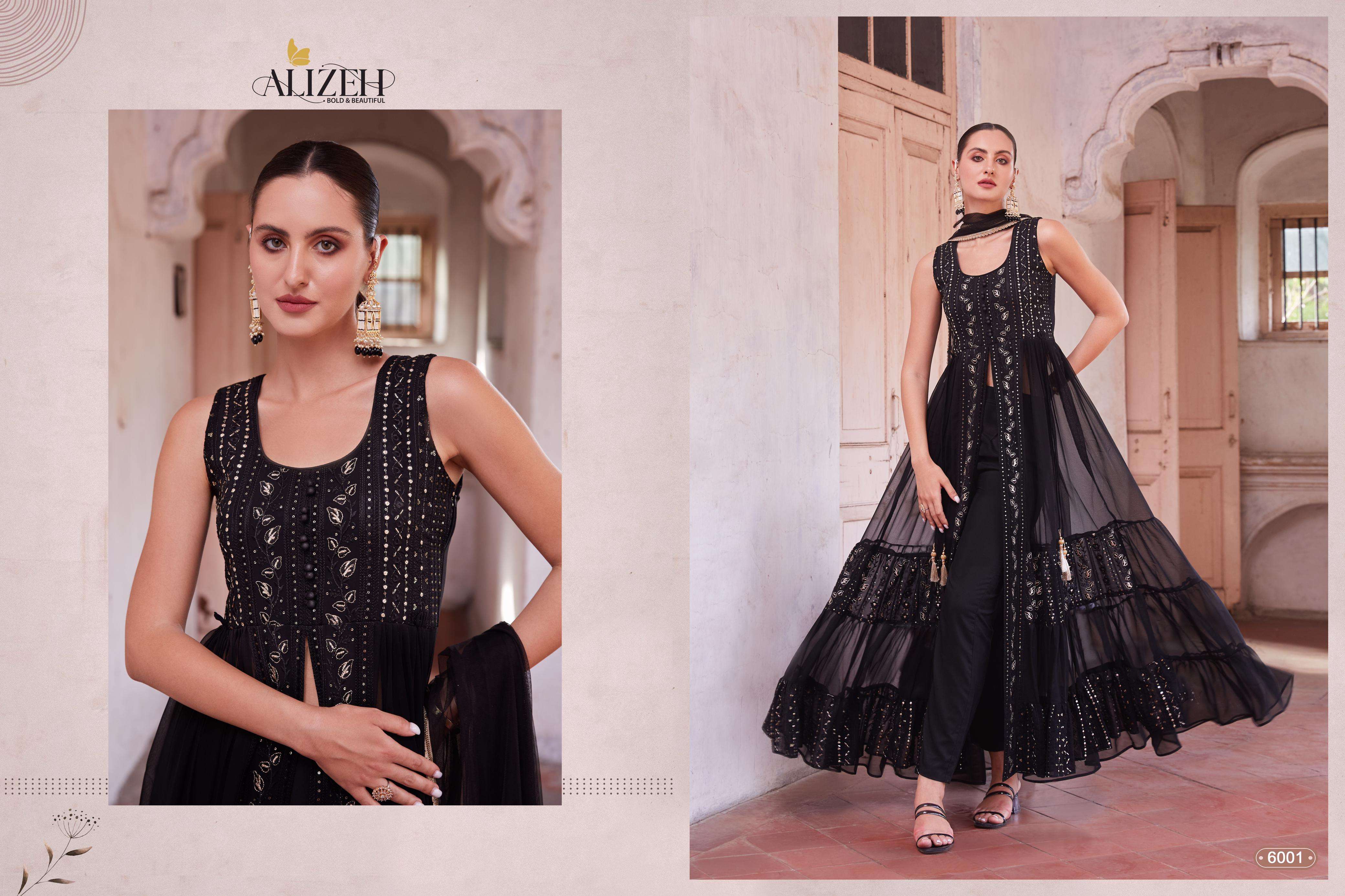 alizeh 6439 6001 to 6005 traditional Indian Western style anarkali suit